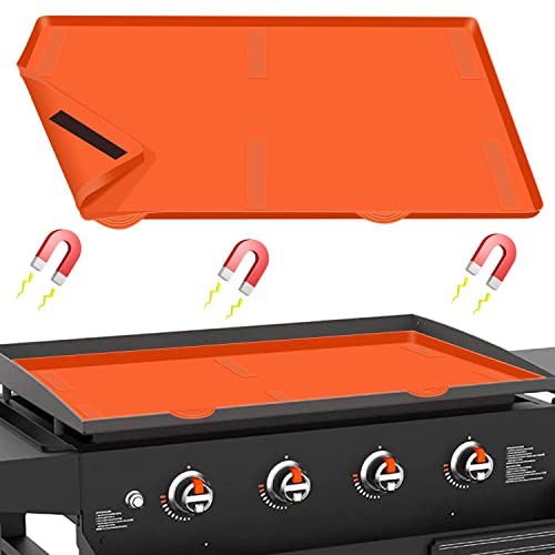 36" Griddle Mat Silicone for Blackstone, Magnetic Protective Cover Mats Blackstone Griddle Top Covers for Blackstone Protector Outdoor-Orange