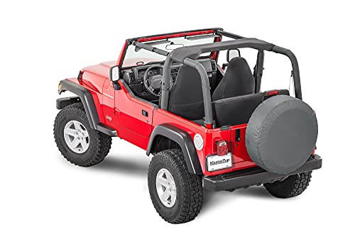 MasterTop Sport Bar Pad Covers, Black Denim - Fits Jeep Wrangler TJ 1997-2002 - UV, Rain and Rip Resisant - Protects Roll Bars from Water, Scratches, and Fading