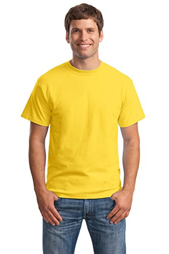 Hanes Adult Tagless Short-Sleeve Bottom Hem Beefy T-Shirt, Yellow, X-Large
