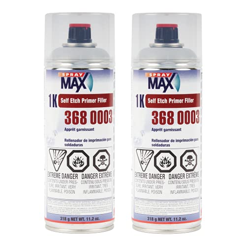 Spray 3680003 MAX 1k Self Etch Primer Filler (Gray) 2PK