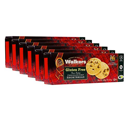 Walker's Shortbread Gluten Free Chocolate Chip Cookies, Pure Butter Shortbread Cookies, 4.9 Oz (Pack of 6)