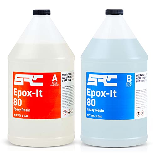 Specialty Resin & Chemical Epox-It 80 (2 Gal)| Clear Epoxy Resin Kit for Beginners & Experts| Clear Epoxy Coating for Bar Top, Countertop, Tabletop|Crystal Clear formula for Jewelry, Art, & Laminating