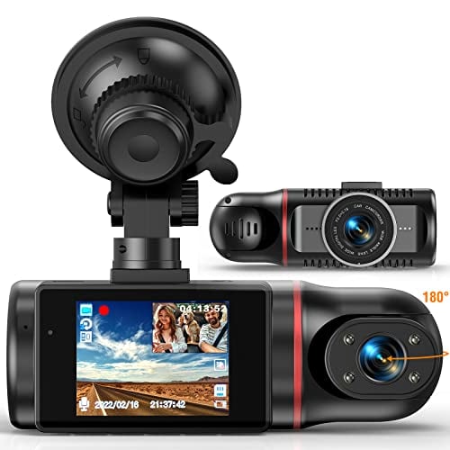 Dual Dash Cam Front and Inside FHD 1080P Dash Camera for Cars, Dashcams for Cars with Infrared Night Vision, 170 Wide Angle Car Camera Driving Recorder for Taxi, Accident Record, Loop Recording