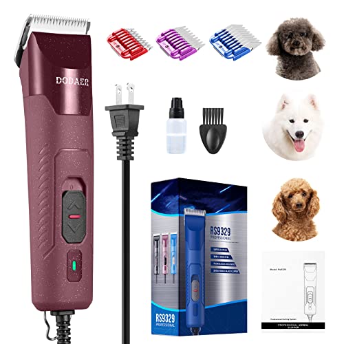 Professional Dog Grooming Electric Corded Clipper Super 2-Speed,Low Noise,Cool & Quiet Running Design for Thick Heavy Coats,Dogs,Cats and Other Animal (Brown)