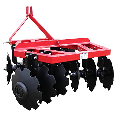 Titan Attachments 4 FT Notched Disc Harrow Plow, Category 1, 3 Point, for Kubota New Holland Tractors