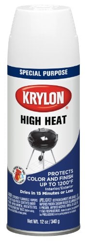 Krylon K01505000-6 PK White High Heat and Radiator Paint - 12 oz. Aerosol, (Case of 6)