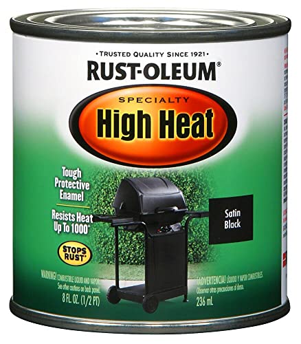 Rust-Oleum 7778730 1/2-Pint 8-Ounce Protective Enamel, Satin BBQ Black