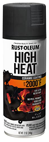 Rust-Oleum 248903 12-Ounce 2000 Degree, Flat Black Automotive High Heat Spray Paint, 12 Ounce (Pack of 1)