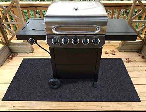 Gas Grill MatPremium BBQ Mat and Grill Protective MatProtects Decks and Patios from grease splashes,Absorbent material-Contains Grill SplatterAnti-Slip and Waterproof BackingWashable (36" x 36")