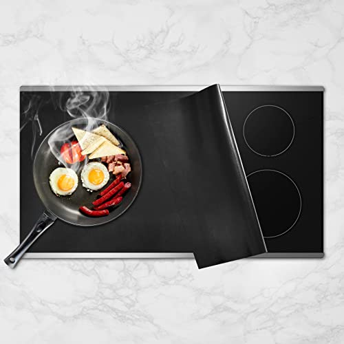 Cook's Aid Induction Cooktop Protector Mat 20.4x30.7 In, (Magnetic) Electric Stove Burner Covers Antiscratch as Glass Top Stove Cover, Silicone Induction Cooktop Mat for Electric Stove Top (20.4x30.7 In, Plain Black)