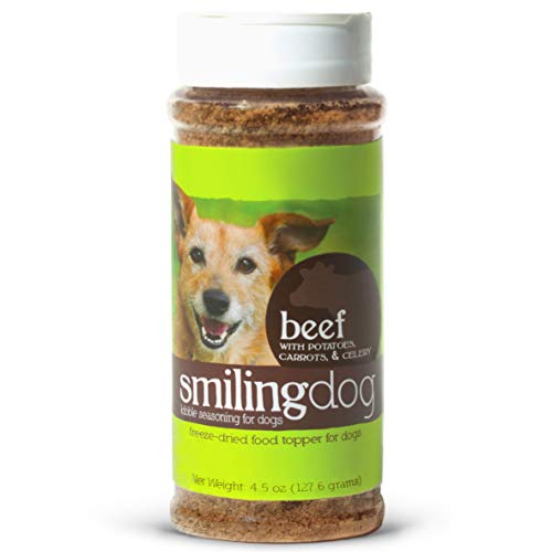 Herbsmith Kibble Seasoning  Freeze Dried Beef  DIY Raw Coated Kibble Mixer - Dog Food Topper for Picky Eaters, 4.5 oz (Packaging May Vary)