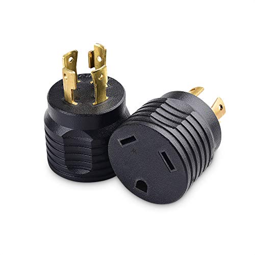 Cable Matters 2-Pack 4 Prong Twist Lock to 30 Amp RV Adapter, 30 AMP RV Plug (NEMA L14-30P to TT-30R)