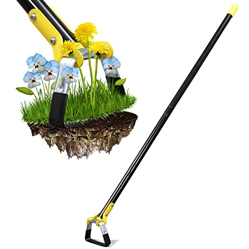 Bird Twig Hoe Gardening Tools - Scuffle Garden Hoe for Easy Weeding,30-72Inch Adjustable Hula Hoe,Long Handle Heavy Duty Stirrup Hoe