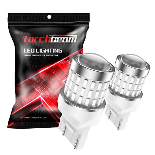 Torchbeam 7443 7440 LED Bulbs Red Brake Lights Super Bright, 3000LM 300% Brighter, 7441 7444 T20 LED Lights Replacement with Projector for Tail Parking Lights, CANBUS FREE