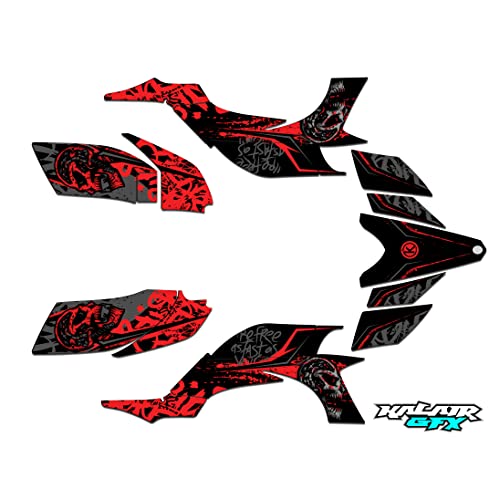 Kalair GFX Graphics Kit for Yamaha YFZ 450 (2004-2008) Revolt Series Red 16 Mil-Dirt pit bike motorcycle stickers,dirtbike racing decal automotive motocross accessories no plastics