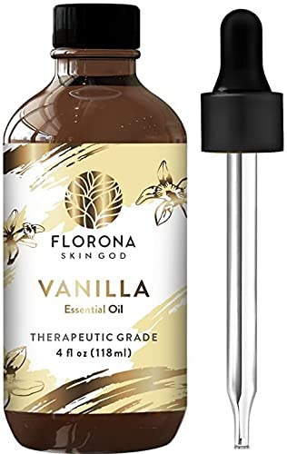 Florona Vanilla Premium Quality Essential Oil - 4 fl oz, for Hair, Skin, Diffuser Aromatherapy, Soap & Candle Making