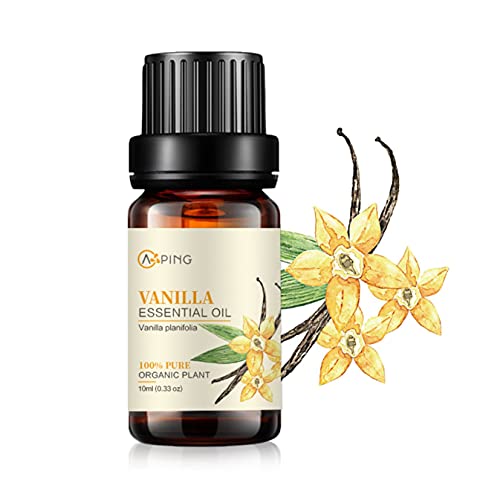 AOPING Vanilla Essential Oil - 100% Pure Organic Natural Plant (Vanilla planifolia) Vanilla Oil for Diffuser, Aromatherapy, Spa, Massage, Yoga, Perfume, Body - 0.33oz