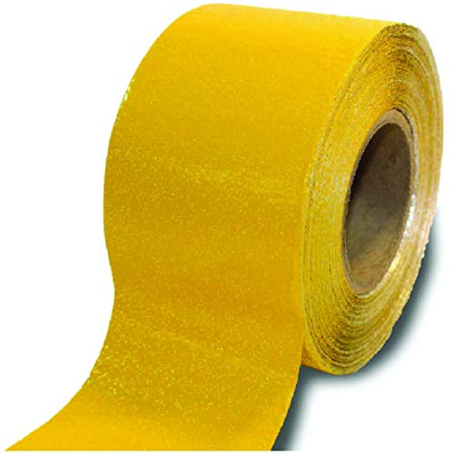 ifloortape Yellow Permanent Reflective Outdoor Basketball/Pickleball Court Marking Tape for Asphalt, Pavement, and Concrete (2 Inches x 150 Feet per Roll)