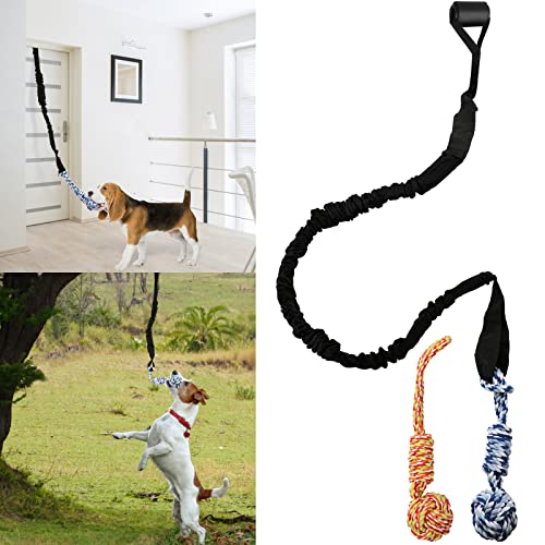 QINGFANGLI Spring Pole Dog Rope Toys Outdoor Dog Tug of War Toy for Pitbull Medium to Large Dogs Outdoor Bungee Hanging Exercise Ropes Muscle Builder Dogs Interactive Toys (Dog Rope Toys)