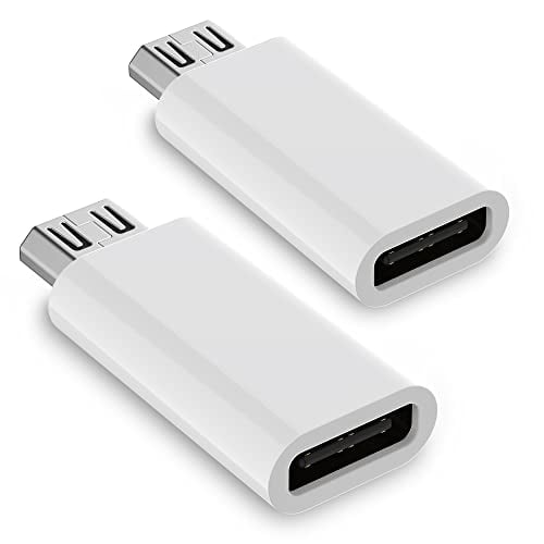 USB C to Micro USB Adapter, 2-Pack Type C Female to Micro USB Male Convert Connector Support Charge & Data Sync Compatible with Samsung Galaxy S7 Edge S6, LG Nexus 5 4 and Micro USB Devices