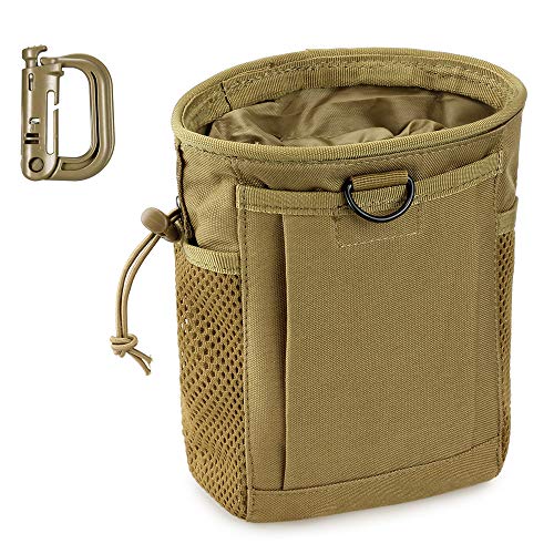 LIVANS Tactical Molle Dump Pouch, Magazine Recovery Pouch Drastring Ammo Bag Belt Utility Fanny Adjustable Military Holster Bag Outdoor for Airsoft Paintball Hunting Gear