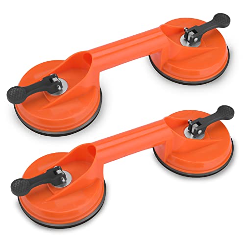 Glass Suction Cups to Lift Large Glass - 2 Pack Heavy Duty Suction Cup Plastic Vacuum Plate Car Dent Suction Cup to Lift Large Glass, Floor Gap Fixer, Tile Suction Cup Lifter, Moving Glass Dent Puller