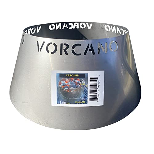 Vorcano BBQ Brand Stainless Steel Vortex Charcoal Grill Cone BBQ Accessory is Compatible with Weber Kettle, Big Green Egg, Kamado Joe
