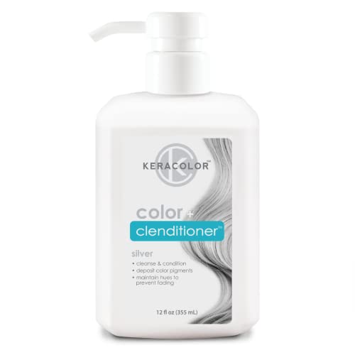 KERACOLOR Clenditioner SILVER Hair Dye - Semi Permanent Hair Color Depositing Conditioner, Cruelty-free, 12 Fl. Oz