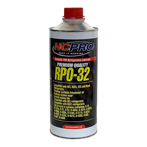 HCPRO RPO-32 HVAC Refrigeration POE 32 Premium Synthetic POLYOL Ester Lubricant 1 Quart 32OZ (946ml)