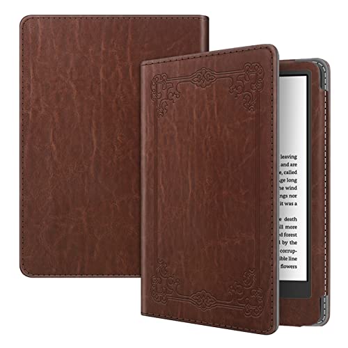 Fintie Folio Case for 6" All-New Kindle (2022 Release) - Book Style PU Leather Shockproof Cover with Auto Sleep/Wake for Kindle 2022 11th Generation (NOT FIT Paperwhite/Oasis), Vintage Brown