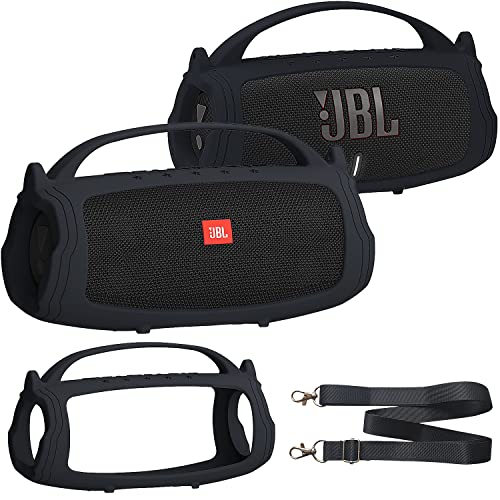 Silicone Cover Case Compatible with JBL Charge 4/Charge 5 Portable Bluetooth Speaker, Soft Skin Sleeve for JBL Charge 4/5 Bluetooth Speaker Accessories(Only Case) (Black)
