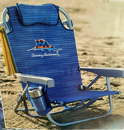 Tommy Bahama Backpack Beach Chair, Aluminum, Blue Sailfish