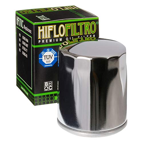 HIFLO Oil Filter HF170C Chrome - Compatible with Harley Davidson - Replaces 63796-77A / KN170
