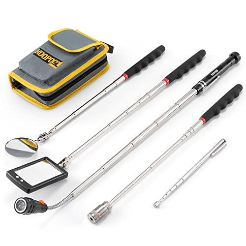 Fathers Day Gifts for Dad Telescoping Magnetic Pickup Tool Set-Extendable Magnet Flashlight with Inspection Mirror, Birthday Gifts for Men or Women,Boyfriend Him Husband,Father, Handyman Mechanic