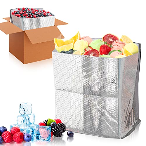 ABC Foil Insulated Box Liners 8" x 8" x 8", Pack of 10 Insulated Shipping Boxes for Frozen Food, Double-Layer Insulated Shipping Containers, Leakproof Cold Shipping Boxes for Frozen Fish, Meat