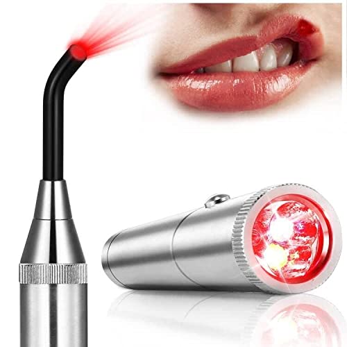 2-in-1 Red Light Therapy Device for Pain Relief, with Removable Tip for Cold Sore Lip Oral Management, Overheat Protection