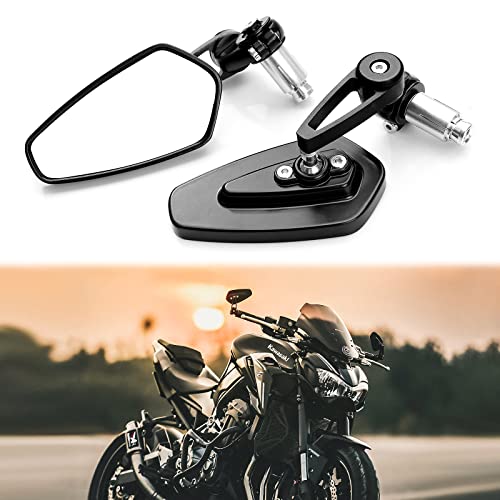 WTZMOTO Motorcycle Side Mirror, 360 Adjustment Double Take Mirrors for Handlebars Dirt Quad Bike Compatible with Honda GROM MSX125 CB500F MSX125 CB500F Z125 pro Z650 Z750 Z800 Z900 ER6N ER6F