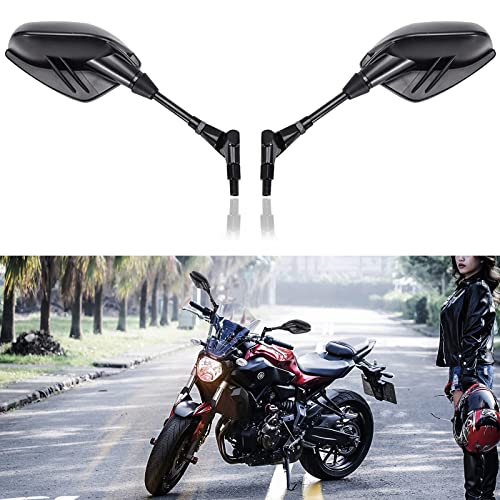 DREAMIZER Universal Motorcycle Mirrors, M8 M10 Threaded Bolt Double Take Mirror,Compatible With Motocycle Scooter Dirt Bike Street Bike Cruiser and More