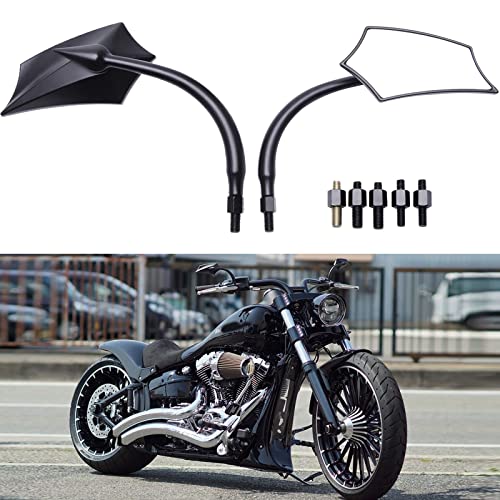 Universal Motorcycle Mirrors, M8 M10 Threaded Bolt Double Take Mirror Compatible With Sportster 883 Street bike Dirt bike Cruiser and chopper