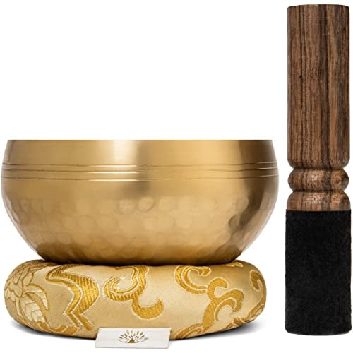 Tibetan Singing Bowl Set by MAYA LUMBINI [4 Colors]  4 Meditation Sound Bowl with Silk Cushion Handcrafted in Nepal for Yoga, Chakra Healing, Mindfulness, and Stress Relief