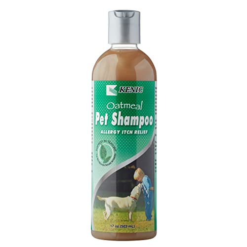 Kenic Oatmeal Pet Shampoo for Cats & Dogs - Relief For Dry, Itchy, and Sensitive Cat & Dog Coat/Skin, Soothes Flea Bites & Food Allergies, Moisturizing Formula, Soap, Paraben, & Cruelty Free, Made in USA