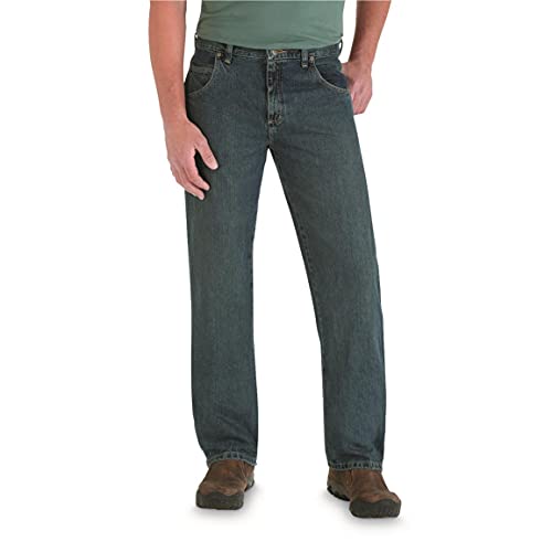 Wrangler mens Rugged Wear Relaxed Straight Fit jeans, Mediterranean, 42W x 30L US
