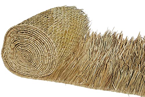 amaZulu Inc. Mexican Straw Roof Thatch  Palm Thatch Rolls | Duck Blind Grass | Tiki Hut Thatch | Duck Boat Blinds | Palapa Thatch Roofing | Thatch Roofing for Tiki Bar | Tiki Bar Huts (35" H x 60'L)