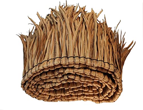 16.5 ft x 19.67 in Synthetic Thatch Roofing Fire Rated B1 for Tiki Bar, Long-lasting Thatch Palm Thatch Roll, Tiki Hut Grass Roof Umbrella Cover Mini Bar Roof and Patio Sunshade, Won't Rot, Long-lasting, Fire Rated B1