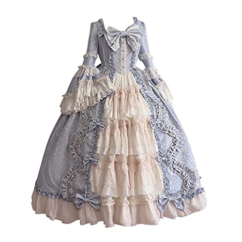 Women 18th Century Renaissance Dress Court Rococo Baroque Marie Antoinette Ball Fairy Dresses Historical Period Dress Gown Sky Blue