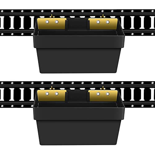 Onesnt 2 Pack E-Track Basket Storage Bin| E Track Box for Tool Organizer - E-Track Accessories for Enclosed Trailer, Workshop, & Garage -Storage e Track Organizer