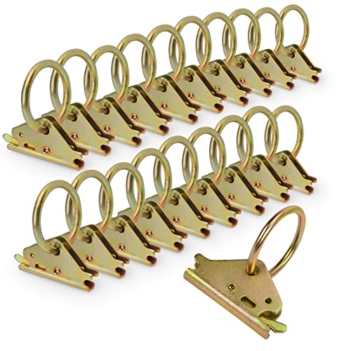 Eapele 20pcs Steel E-Track O Ring Tie-Down Anchors, Secure Cargo in Enclosed/Flatbed Trailers, Trucks, Load Limit of 1500lb