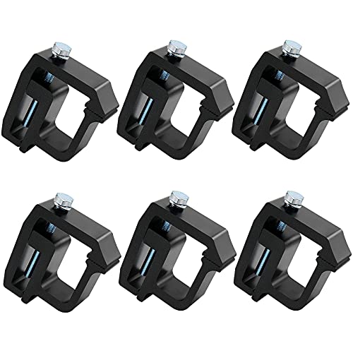 MOTAFAR 6 PCS Mounting Clamps Ladder Rack Clamps Truck Cap Topper Camper Shell Heavy Duty for Chevy Silverado Sierra 1500/2500/3500; Dodge, Ram 1500/2500/3500, F150 F250, Mitsubishi, Toyota(Black)