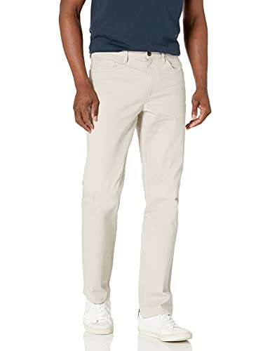 Amazon Essentials Men's Straight-Fit 5-Pocket Comfort Stretch Chino Pant (Previously Goodthreads), Stone, 33W x 34L