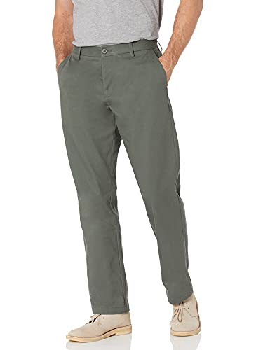 Amazon Essentials Men's Classic-Fit Wrinkle-Resistant Flat-Front Chino Pant (Available in Big & Tall), Olive, 32W x 30L